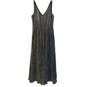 Sam Edelman Metallic Pleated Holiday Dress | Size 4